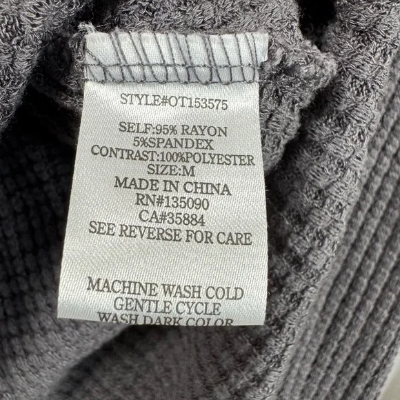 Others Fallen Top Womens Medium Shirt Hooded Textured Asymmetrical Hem Gray - Picture 5 of 10